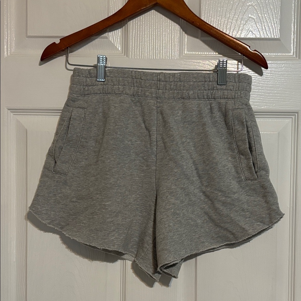 aerie Light Gray High-Waist Casual Lounge Shorts